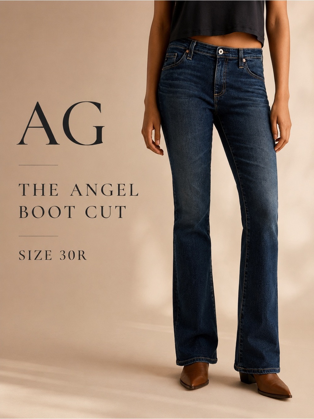 AG Adriano Goldschmied The Angel Boot Cut Jeans Dark Wash Size 30R